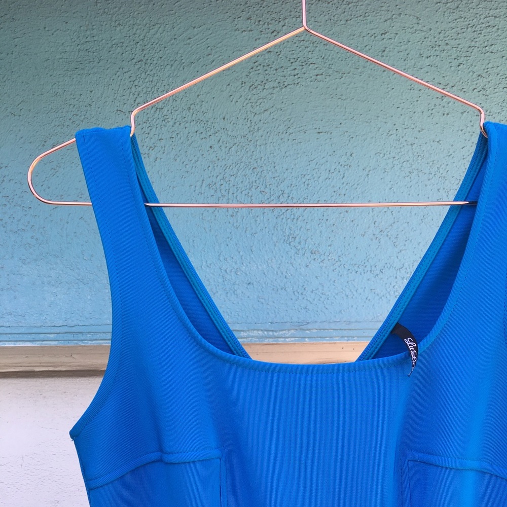 Home Before Daylight Bright Blue skater dress